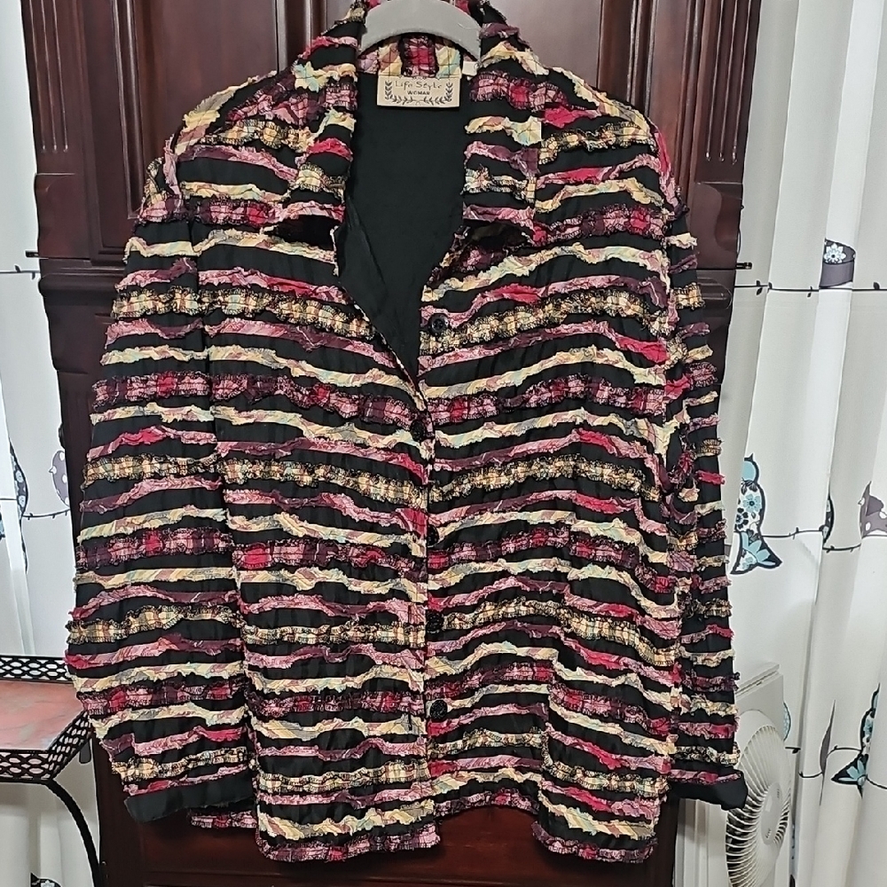 Multicolor Textured Women's Blazer